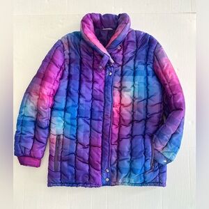 Rodeo Vintage Puffer Jacket‎ Full Zip Winter Ski Purple Blue Women’s Size S/M